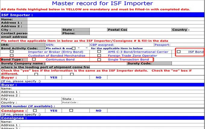 Apply Customs Bond