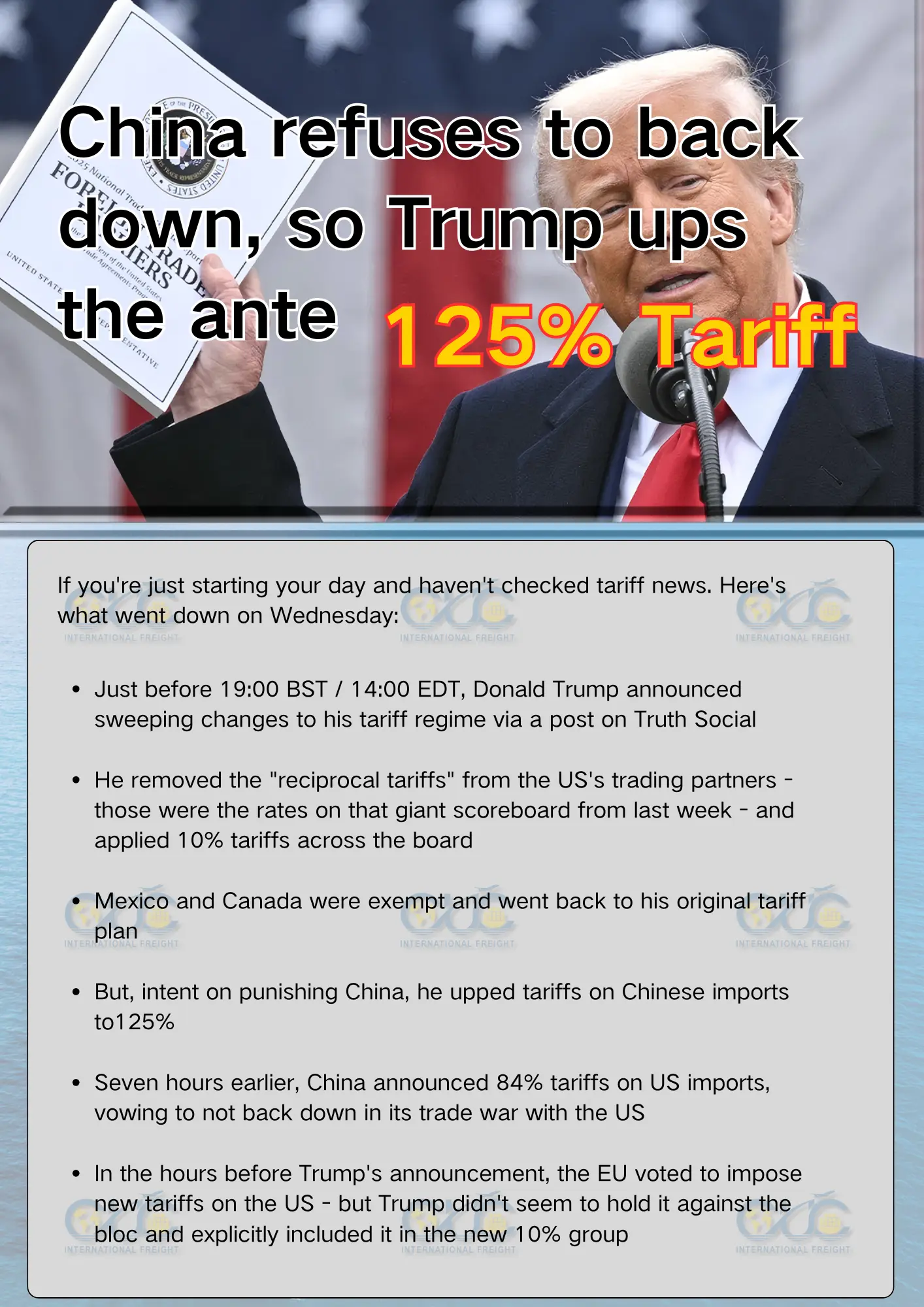 China maintains defiant stance as Trump administration escalates trade tensions with sweeping 125% tariffs